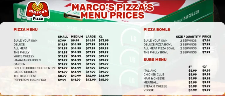 Marco’s Pizza Menu United State Prices 2024