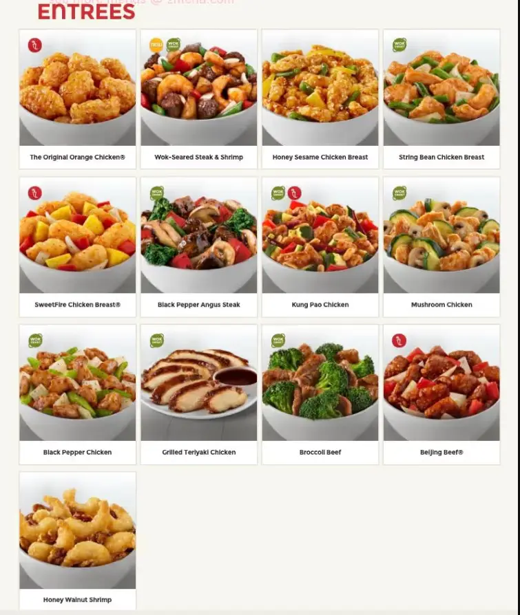 Panda Express Menu United State Prices 2024