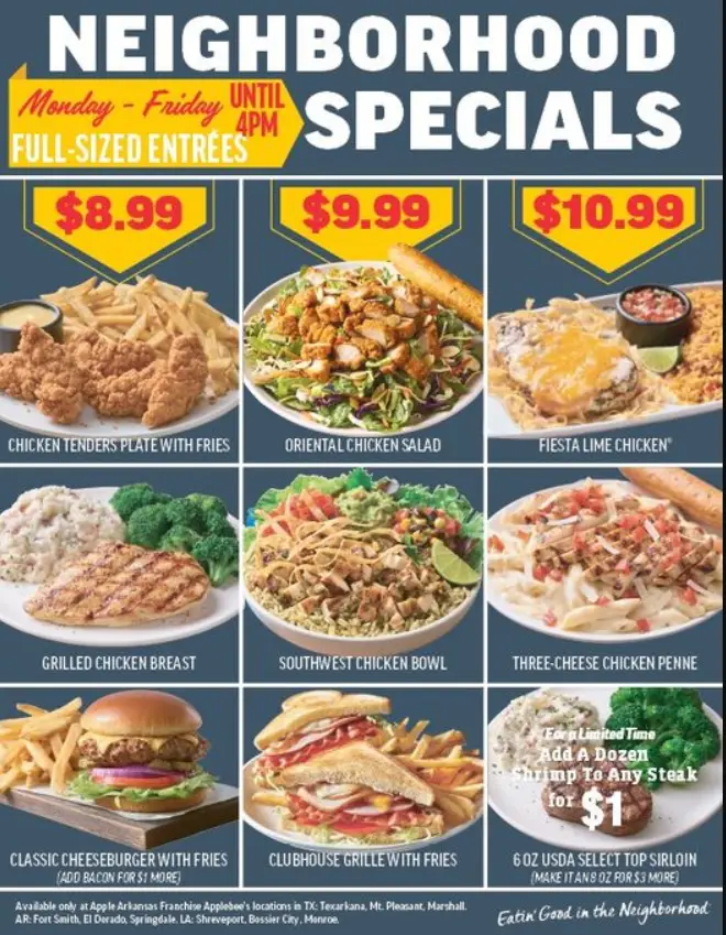 Applebee’s Menu United States