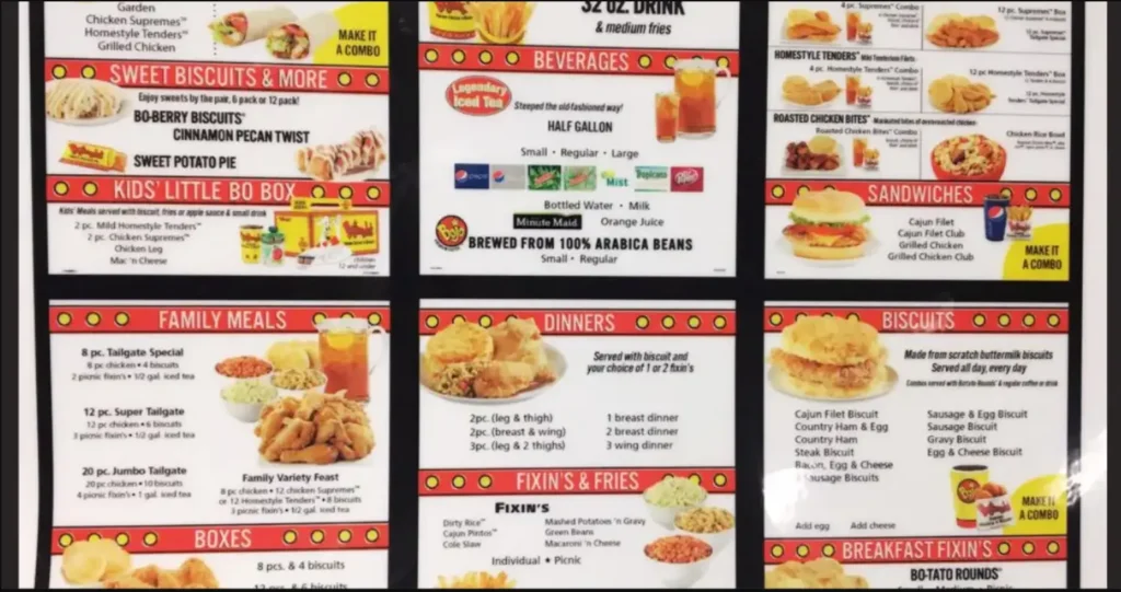 Bojangles Menu United States